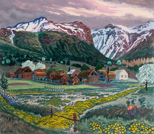 radstudies:Nikolai Astrup (Norwegian, 1880-1928) - Marsh Marigold Night, c.1915