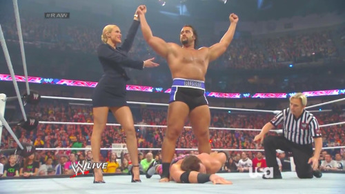 lanawweslegs:  Lana’s legs on WWE Raw (April 7, 2014)
