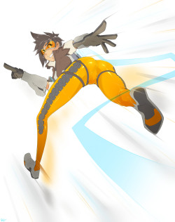 r4drawings:  Tracer’s having a good time!