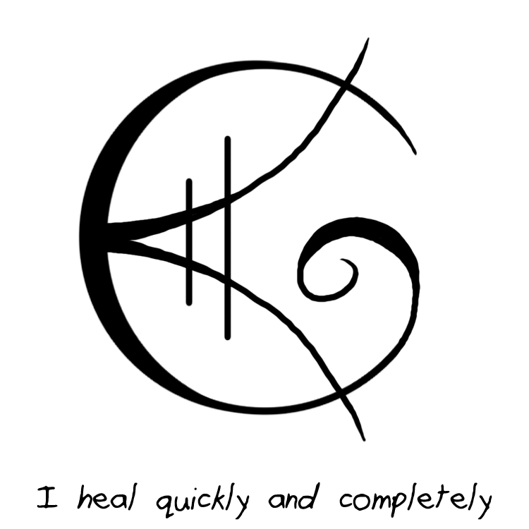 “I heal quickly and completely” sigil requested by anonymous (If you want something more specific just let me know)