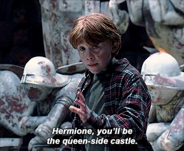 alohomohra:Harry and Hermione stayed quiet, watching Ron think. Finally he said, “Now, don’t be offe