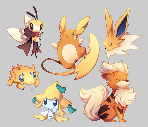 zestydoesthings:I spent New Year’s Eve drawing Pokemon on stream, it was a lovely time! They u