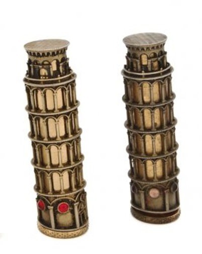 cair–paravel:Leaning Tower of Pisa lipstick case, 1950s.