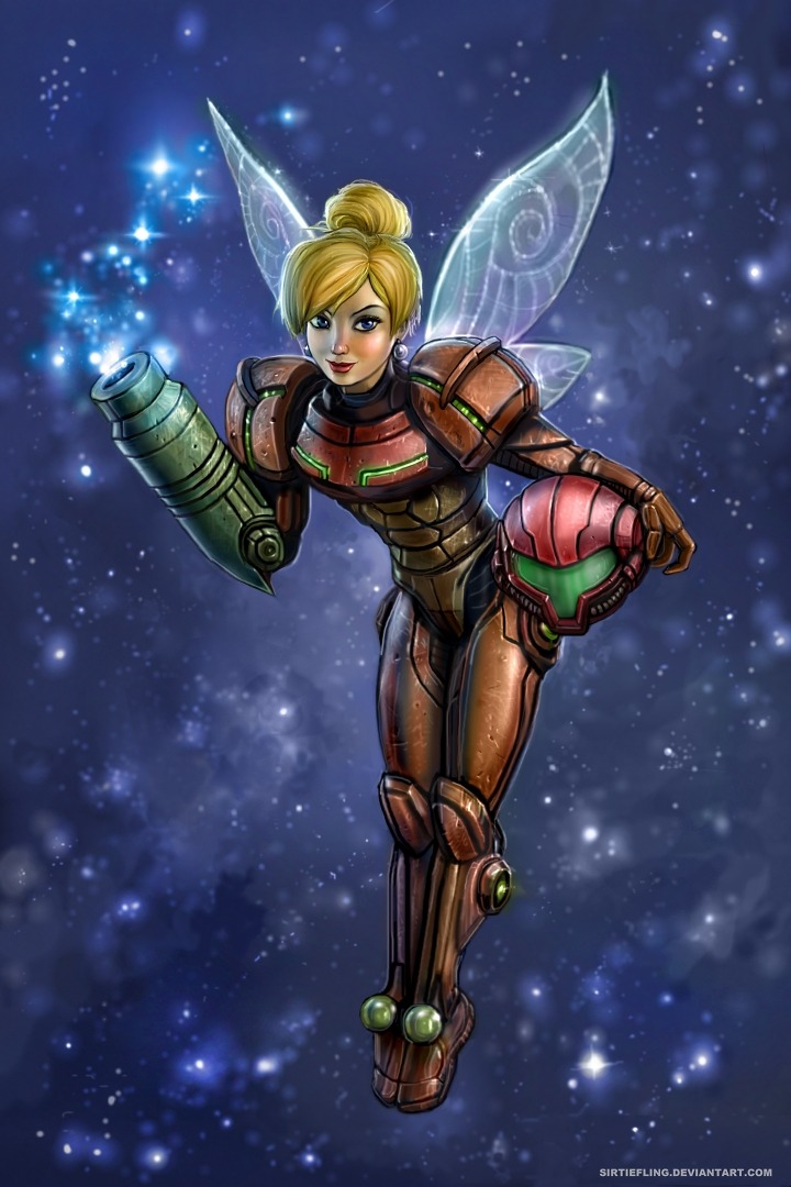 geeksngamers:  Samus Aran as Tinker Bell - by SirTiefling  you just described my