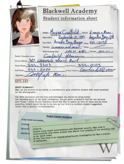 Blackwell Academy Student Files