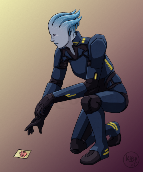 kibagib: I’m playing ME1 again, and wanted to draw Aleena, that asari-commando-mercenary that 