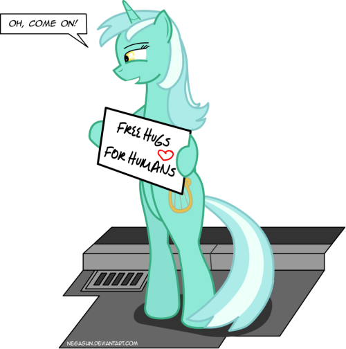 madame-fluttershy:  Lyra wants hugs! by ~negasun  >w< Oh Lyra~