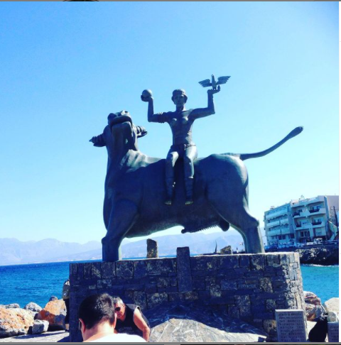 mythosblogging:  Europa was a young Phoenician princess abducted by Zeus to the island of Crete. Zeus took the form of a beautiful bull, waited until she had been enticed to climb onto his back and then absconded with her. She was the mother of three