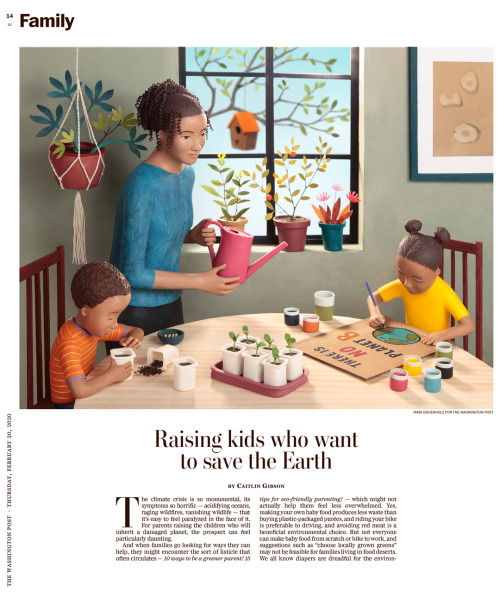 Clay illustration for @washingtonpost. The article is about how to raise children who are interested