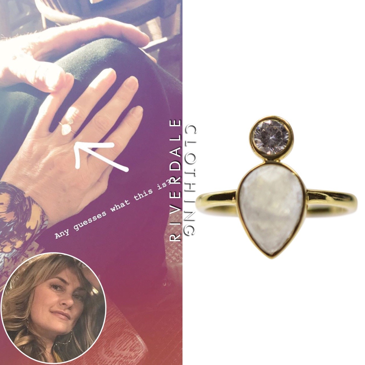 “ Riverdale Season 3.
”
Alice Cooper will wear the Brooklyn Designs Romy ring ($89) in a Riverdale episode in season 3.