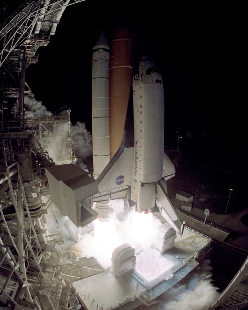 humanoidhistory:The Space Shuttle Columbia blasts off on March 1, 2002. (NASA)