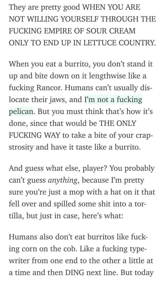 The Worlds Greatest Burrito Story Told By @luckyshirt On Twitter