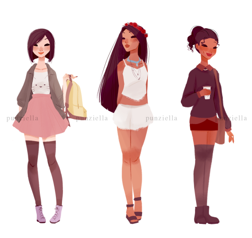 punziella:♡ casual princesses and a queen ♡I’ll add the others some time soon. For now I need to wor