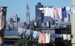 cityofbostonarchives:  Boston skyline from East Boston, 1975 August, Peter H. Dreyer slide collection, Collection #9800.007, City of Boston Archives. This work is licensed under a Creative Commons Attribution 3.0 United States License.  Please attribute