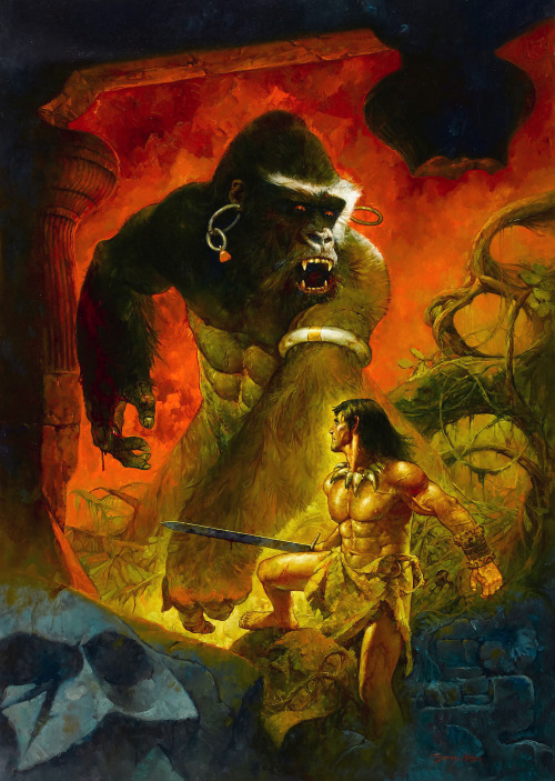 "Shadows In The Moonlight"Conan The Barbarian Art By Sanjulian (Manuel Perez Clemente)