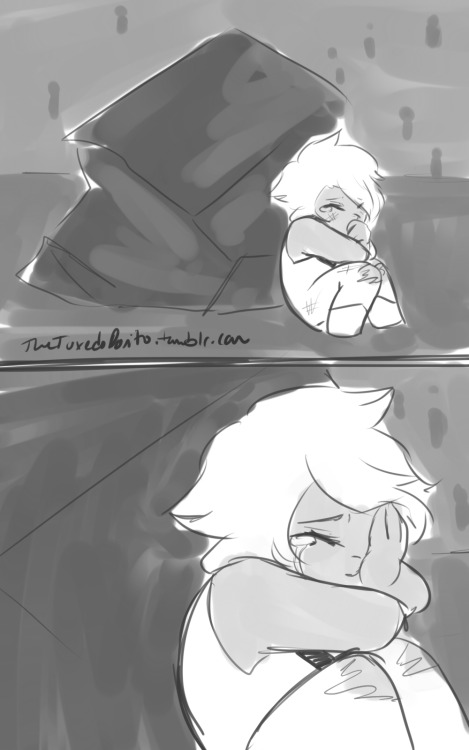 thetuxedodorito:  Requested by anon: Pearl comforting Ame after a bad dream 