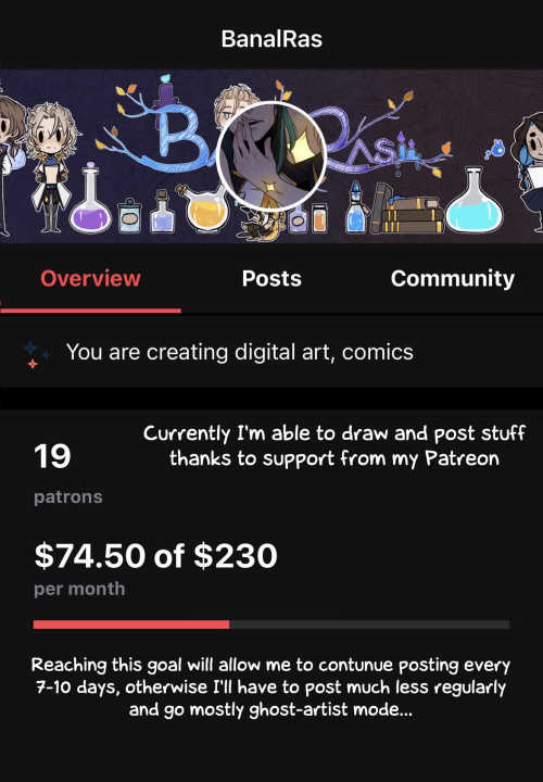 Thanks to all my current patrons for their support!All comics and art are able to come out thanks to