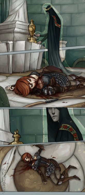 A little comic about how Leliana survived, if a grey warden defiled the Urn of Sacred Ashes.