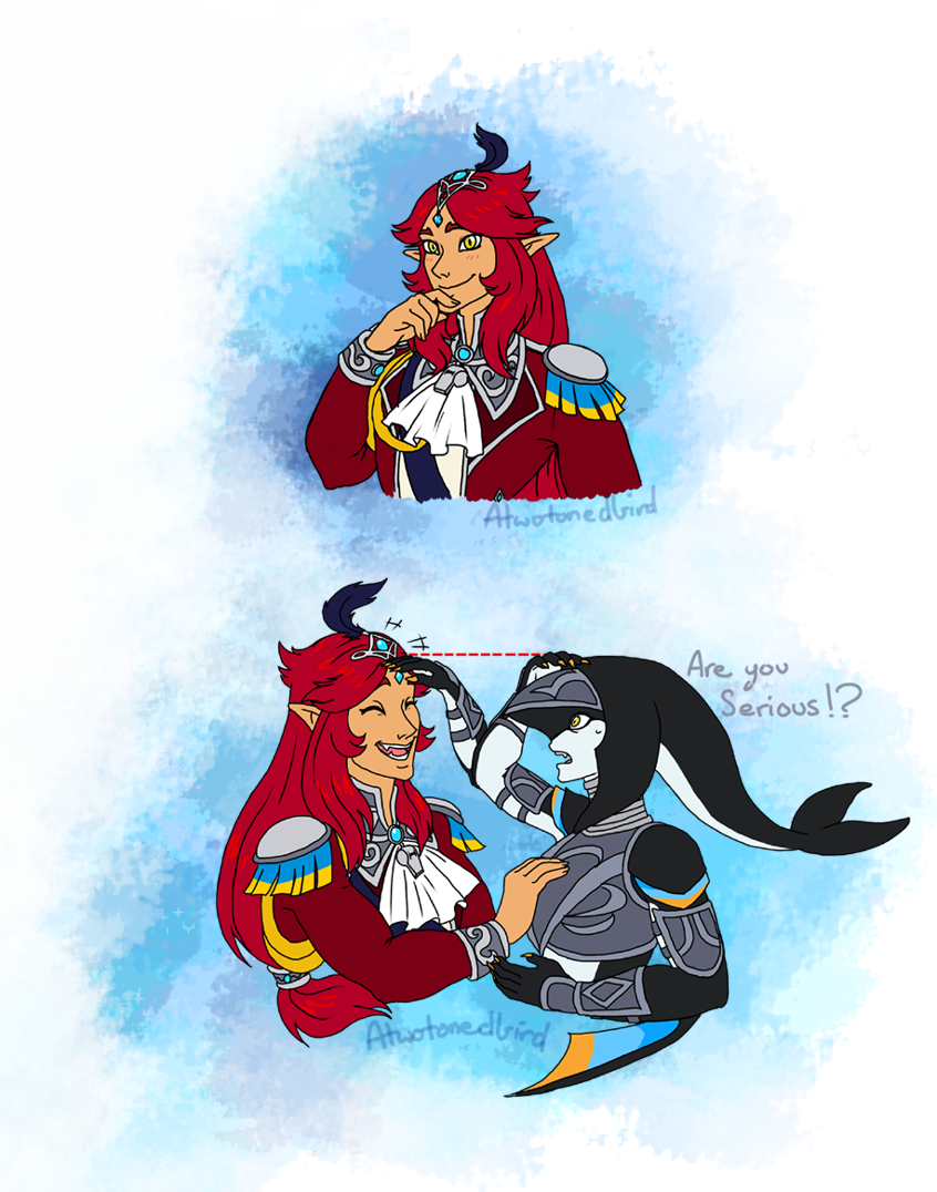 atwotonedbird:  Well I did my Zora Link so here’s my Hylian Sidon!!This posts second