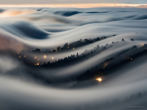 love:“Moonlit Fog Waves” Mt.Tamalpais State Park, CA by...