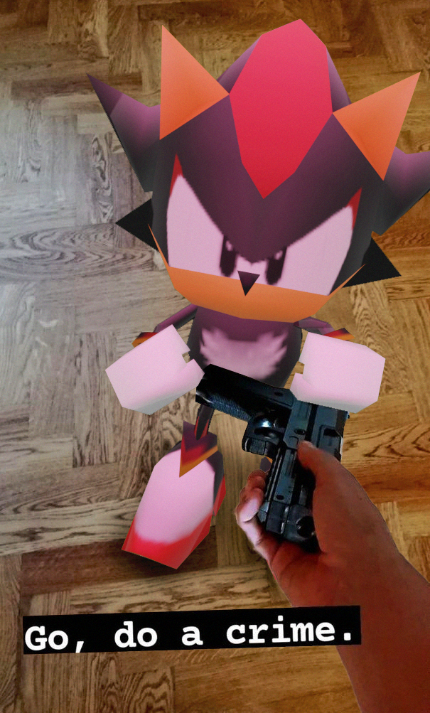 Shadow with a gun. (made in Blender.) : r/SonicTheHedgehog