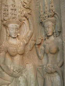 Sculpture of a topless Cambodian woman, by Ty