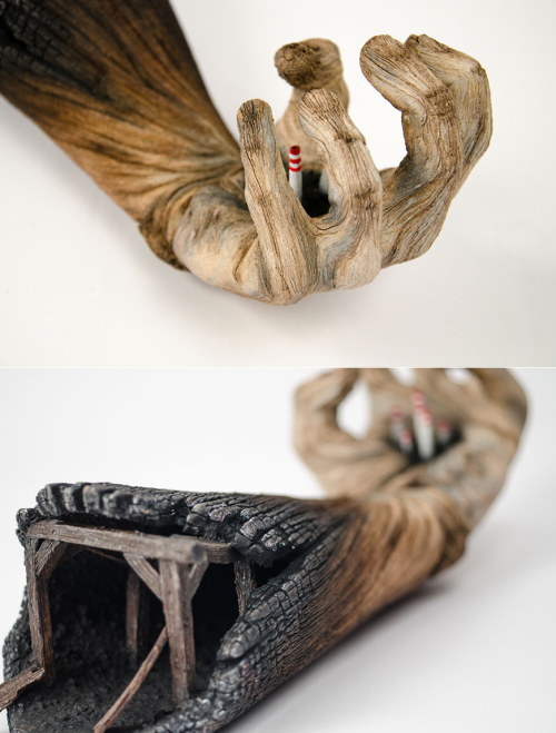 sffan: culturenlifestyle: Impressive Ceramic Sculptures by Christopher David White Look Like Wood Sc