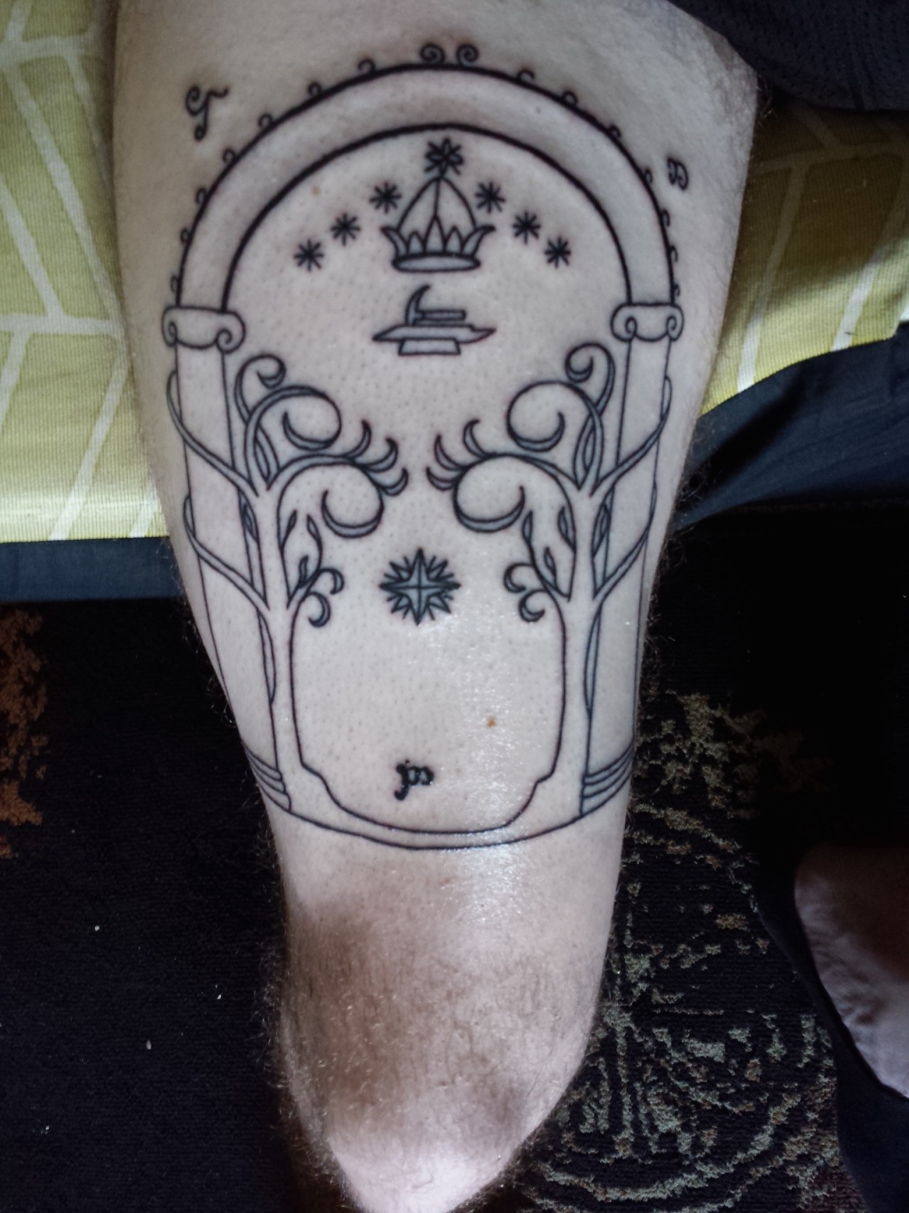Lord of the Rings Gates of Moria  Tolkien tattoo Lord of the rings tattoo  Gandalf tattoo