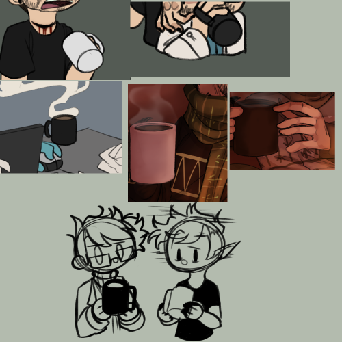 I realized that I draw these two having opposite colored mugs. what are you trying to tell me brain?
