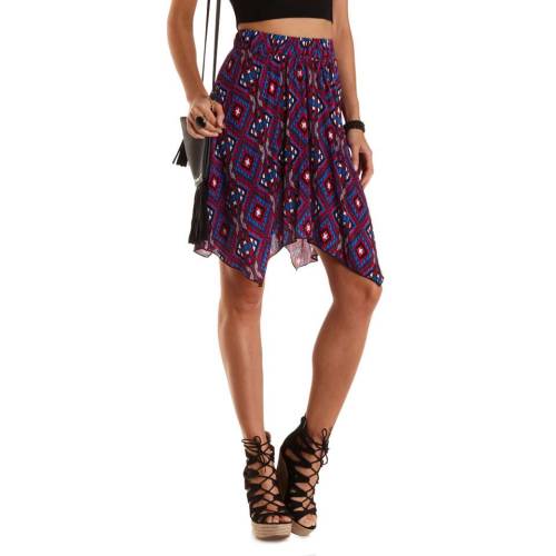 Aztec Print Handkerchief Skirt
