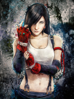 Theomeganerd:  Various Video Game Paintings Featuring: Tifa Lockhart // Vincent Valentine