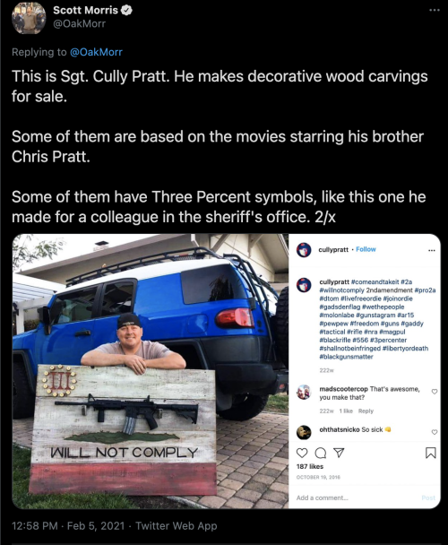 marlenawatches:  novasforce:novasforce:i haven’t seen anyone on tumblr talking about this and i think we need to just to clarify what we’re seeing here:cully pratt, chris pratt’s brother, a sergeant in the solano county sheriff’s department in