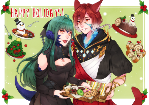 This months patreon postcards that will be shipped out! Happy holidays~! patreon.com/brimochi