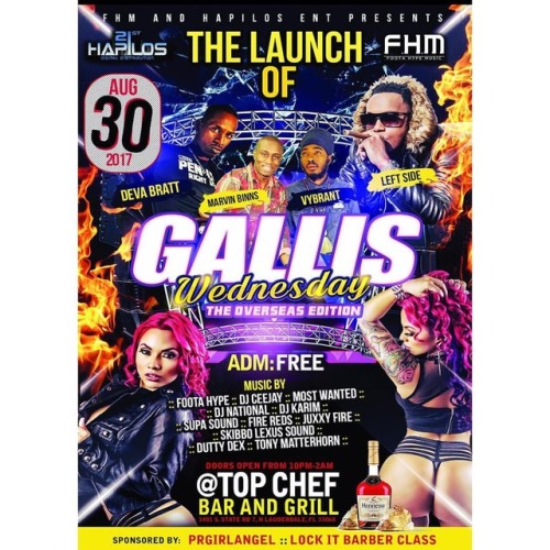 @footahypemusic #GALLISWEDNESDAY invades South Florida! August 30 is the date! EVERY WEDNESDAY! Don&