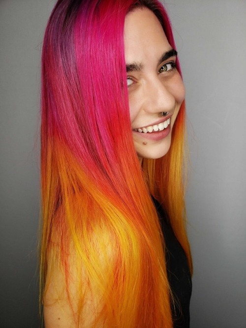 organichaos: Fire Feathers!!My hair was done by the magnificent, magical color wizard queen of the