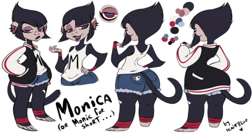 scaitblue: an OC that took me months to finnish…mostly cuz i didnt like her design at first …but here she is. she is a monkey yeah.  monkey see….monkey “do” 