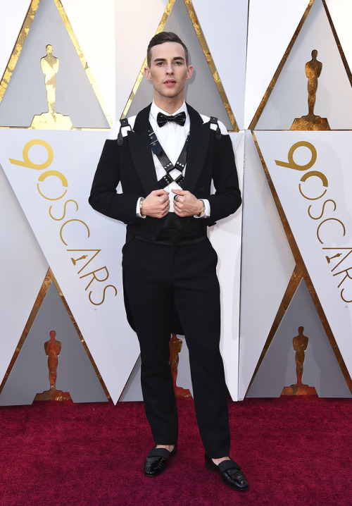 frozenmorningdeew:Adam Rippon attends the 90th annual Academy Awards in Los Angeles, 4 March 20