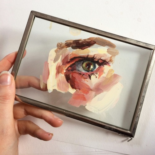 ellysmallwood:Painting on glass