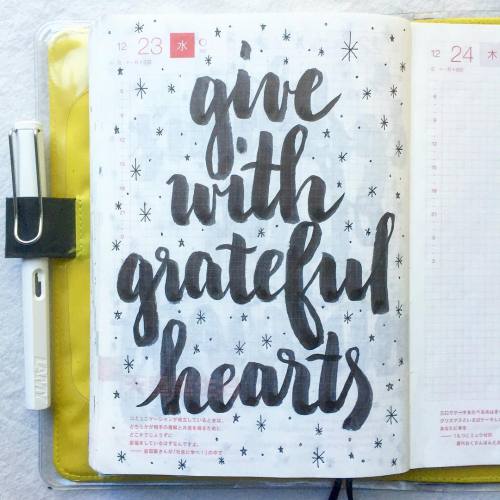 Give with grateful hearts ❤️ #letteritdecember #journal #hobonichi #planner #diary #notebook #filofa