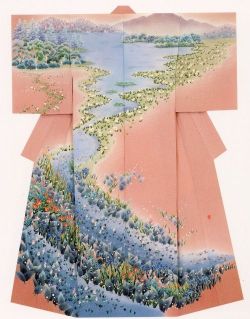 glittertomb:Kaga-Yuzen in Pink &amp; Peach