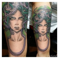 fuckyeahtattoos:  Glam Medusa done by Sergio in Rialto California