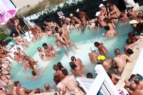 hornysurreyhusband:  corpas1:  The Nude Foam Parties in Cap d’Agde Nudist City, France. Among the special activities in nudist Cap d’Agde are the nude foam parties, near the beach at Le Glamour Club, a scene beyond imagination for those who have