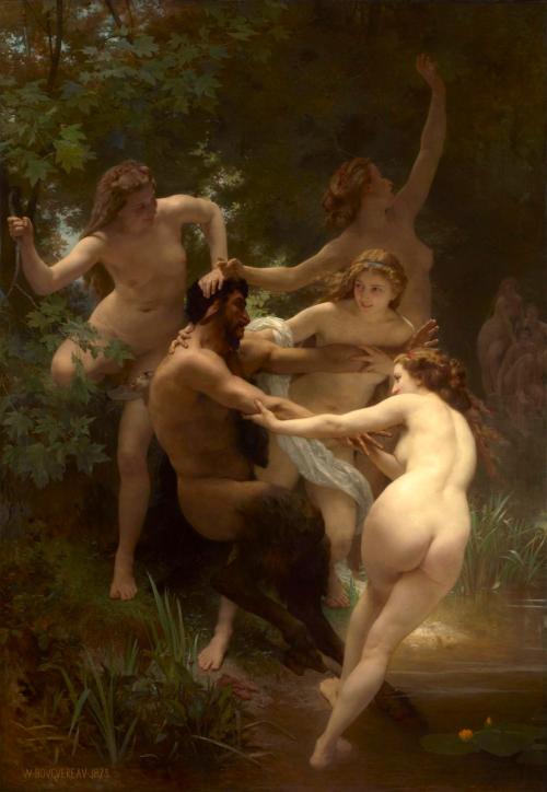 the-evil-clergyman:  Nymphes et Satyre by William-Adolphe Bouguereau (1873)