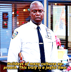 b99things:  theyknowthatyouknow requested: Parallels of Ray’s speeches of the christmas party at beginning and end when he said it would be joyful and everyone smiled