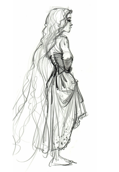 scurviesdisneyblog: Rapunzel character sketches for Tangled by Jin Kim