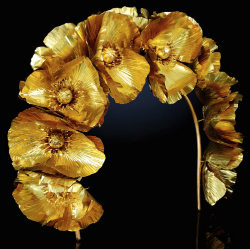 themakeupbrush: Gold and Brass Opium Poppy Crown, part of the “Power &amp; Image: Roy