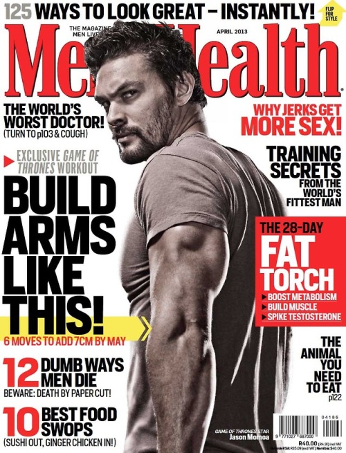 keaira1976:  feliciousity:  hamncheezr:  beinghumansupernaturallyin221b:  Jason Momoa appreciation post.  6 feet 4 inches of pure luciousness. And that eyebrow scar.  Yes please. Game of Thrones Conan the Barbarian Stargate Atlantis Mens Health Magazine