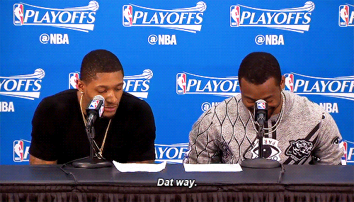 John Wall and Bradley Beal following their series’ win over the Atlanta Hawks