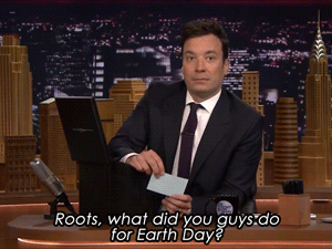 genial-joy:  How Jimmy and The Roots went green for Earth Day 