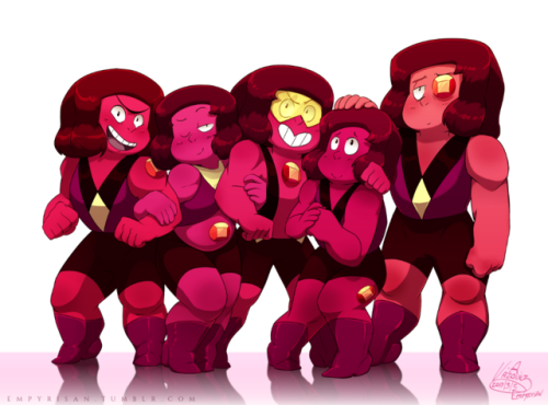 empyrisan: RUBY SQUAD!!! FIVE RUBIES!!! If I start talking about the Ruby Squad here, this post is going to turn into a Diamond-sized essay. My love for them simply knows no bounds and I’m happy that they exist. I also made icons if you want to use